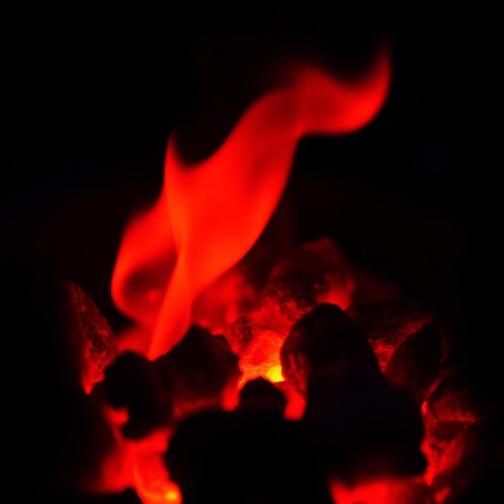 Glowing red embers